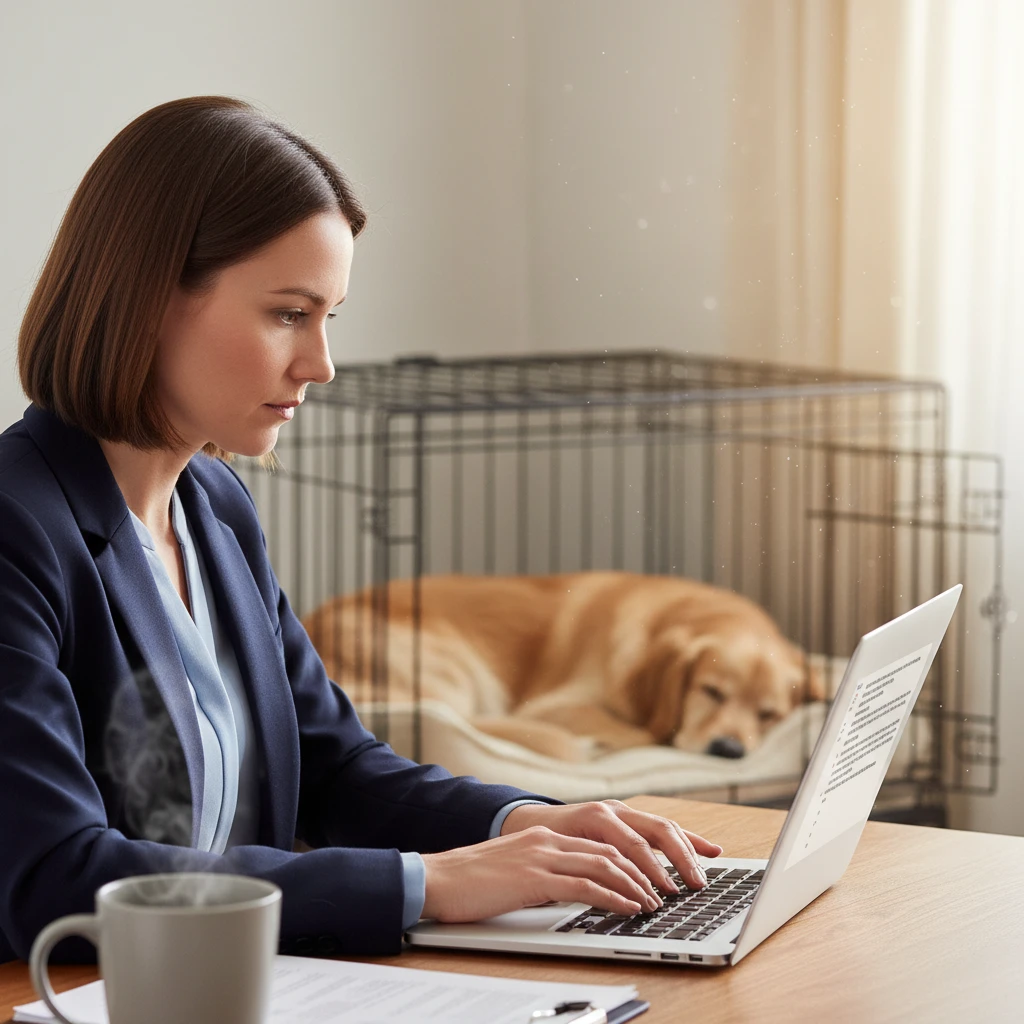 HR manager drafting workplace dog policy