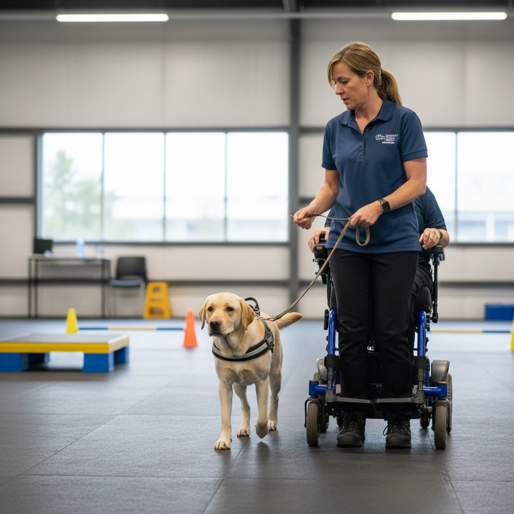 Dog training with medical equipment desensitization
