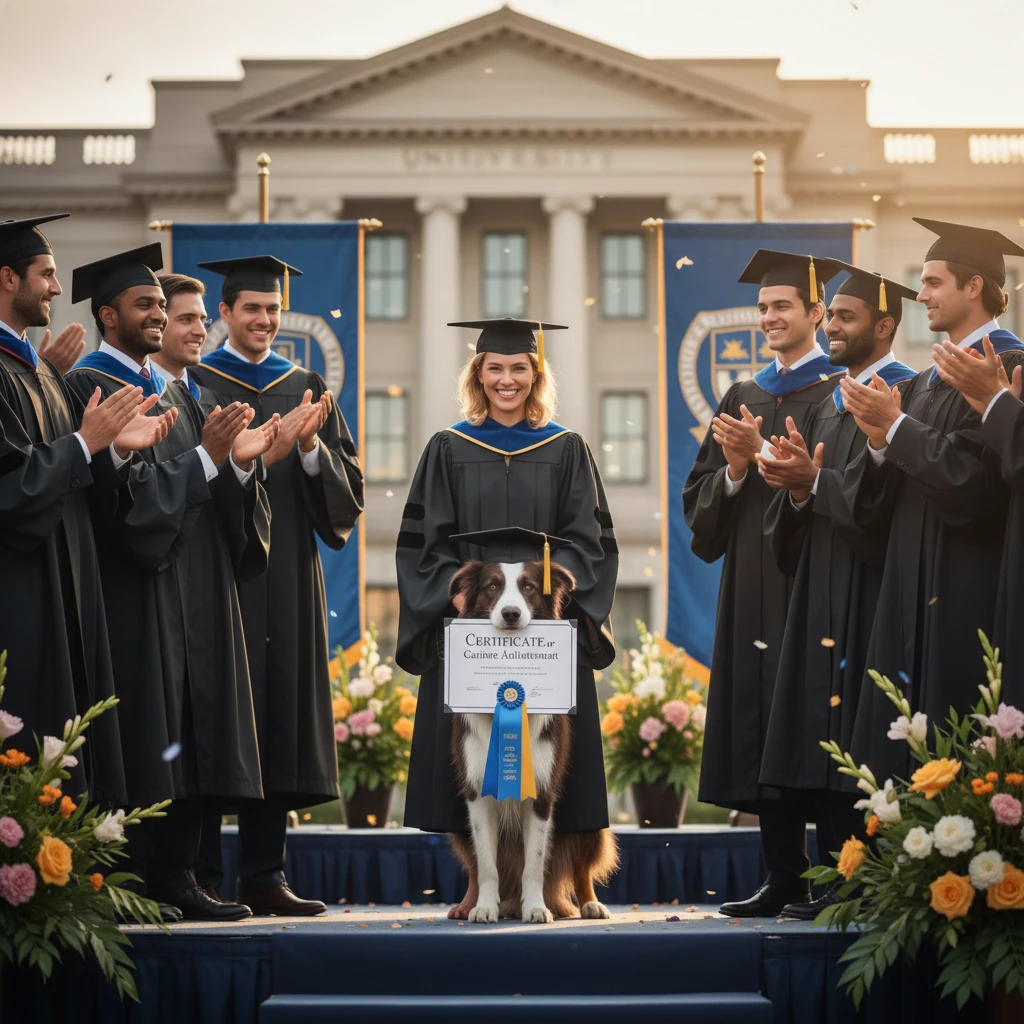 Therapy dog graduation ceremony