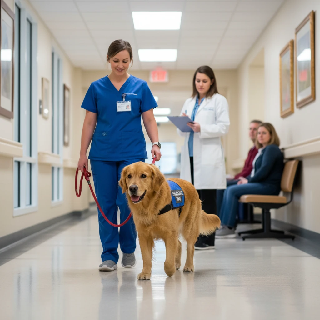 Therapy dog undergoing behavioral re-assessment