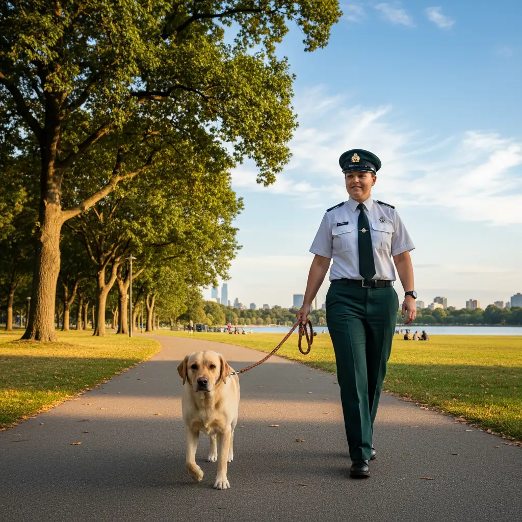 St John Therapy Dog walking on loose lead