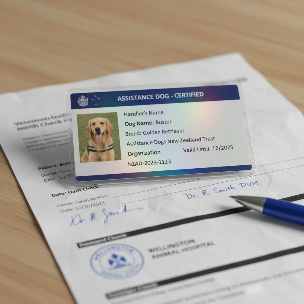 Official Assistance Dog Certification Documents NZ