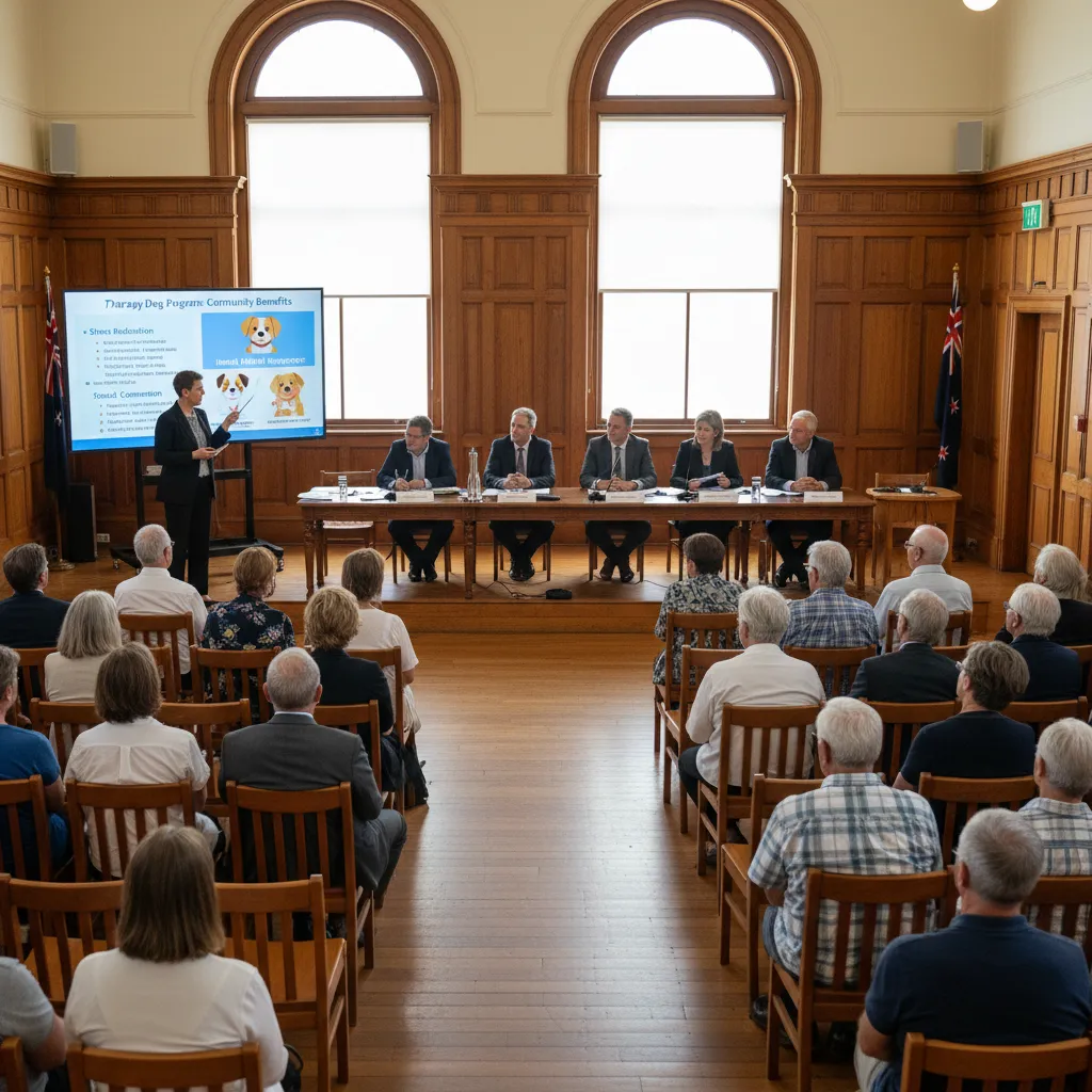 Presenting a therapy dog proposal to local council