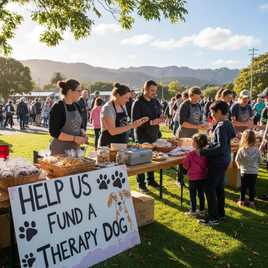 Community fundraising event for therapy dog