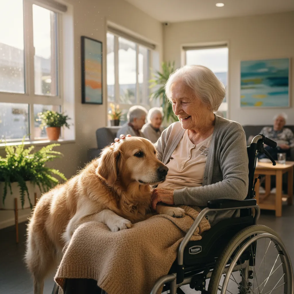 Successful therapy dog visit in Auckland rest home