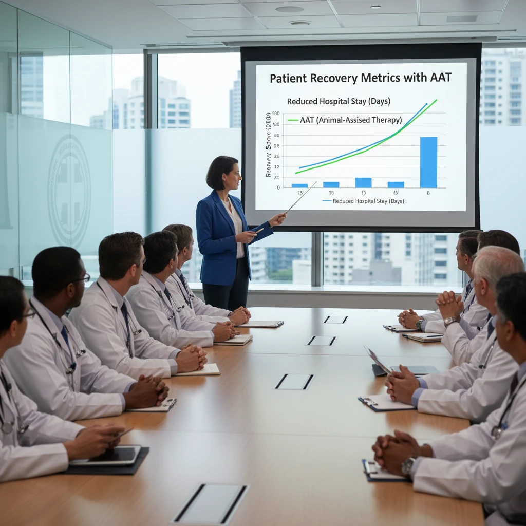 Presentation on therapy dog benefits to healthcare administration