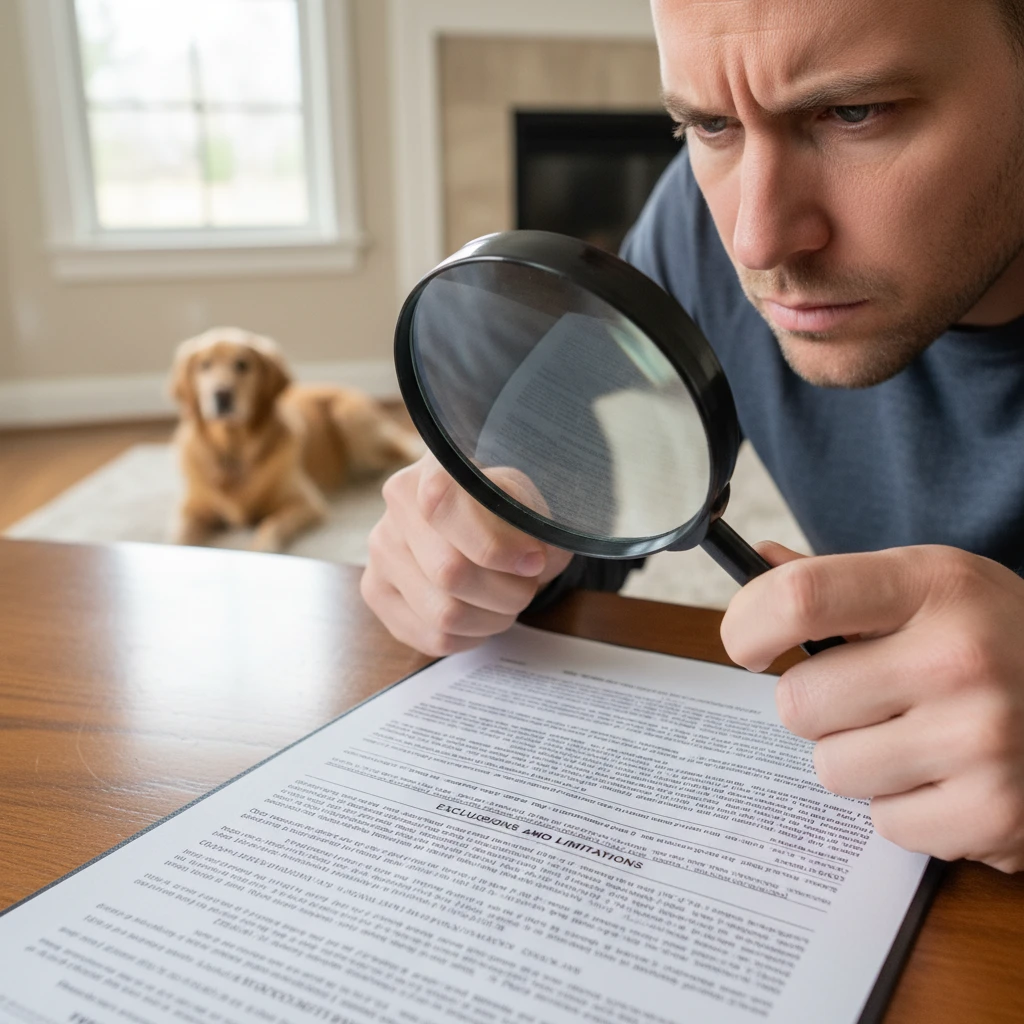 Reading insurance policy exclusions for therapy dogs