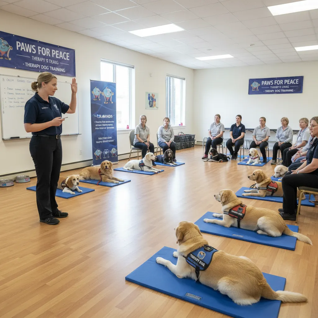 Indoor therapy dog training workshop in Wellington