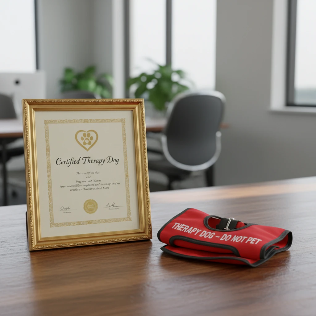 Therapy dog certification and vest