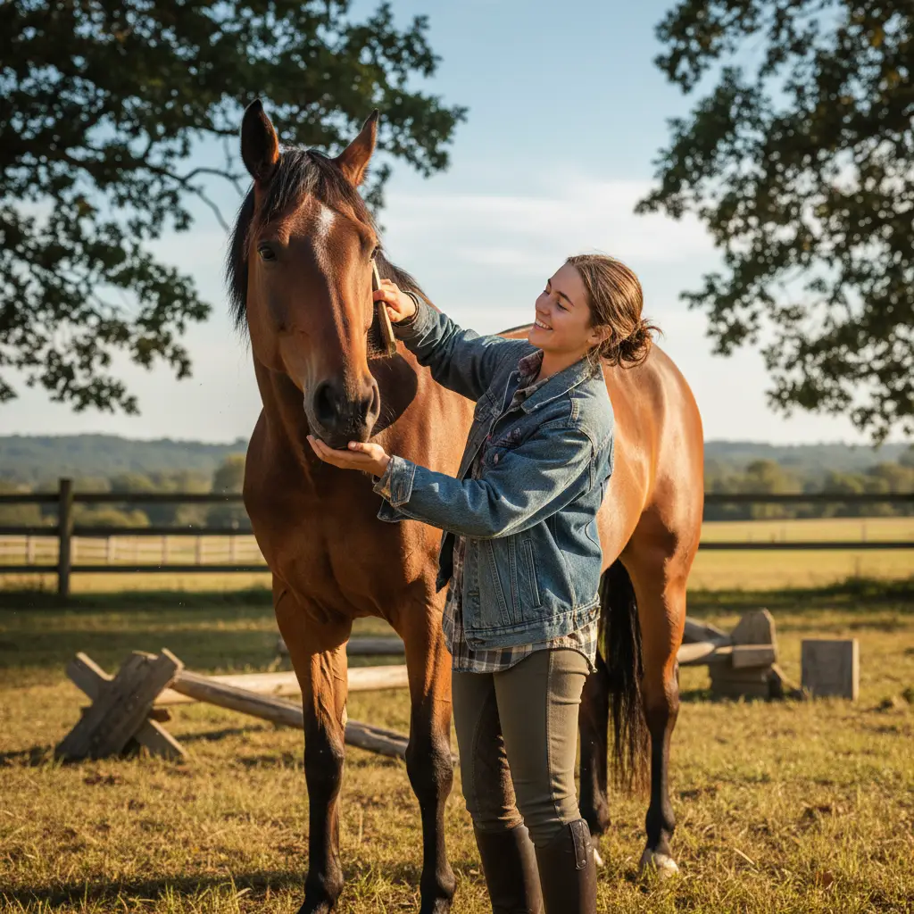 Equine therapy session supporting mental and emotional health