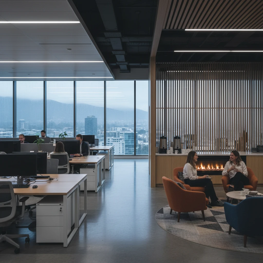 New Zealand office environment during winter