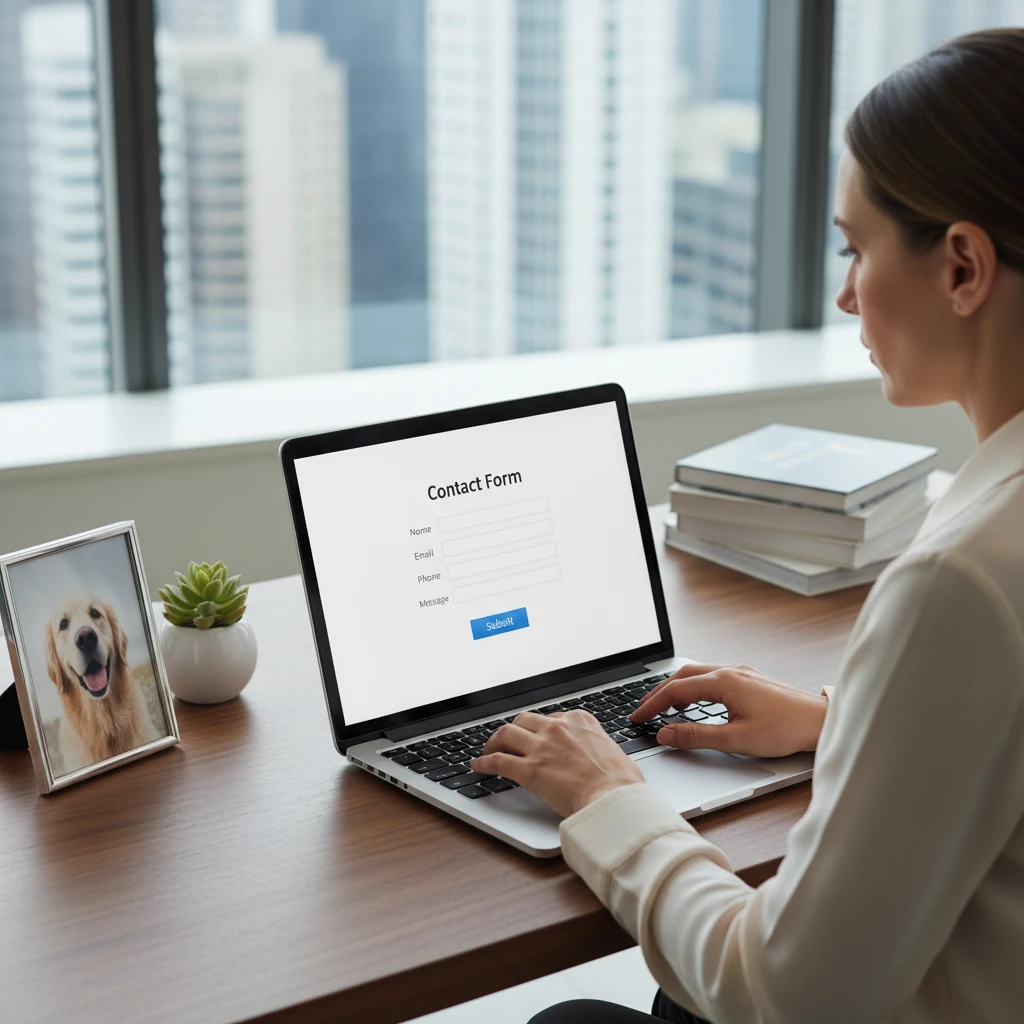 HR Director filling out corporate wellness contact form