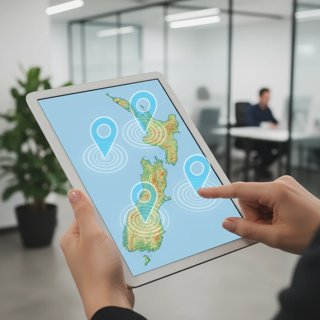 Service area map for animal assisted therapy in New Zealand