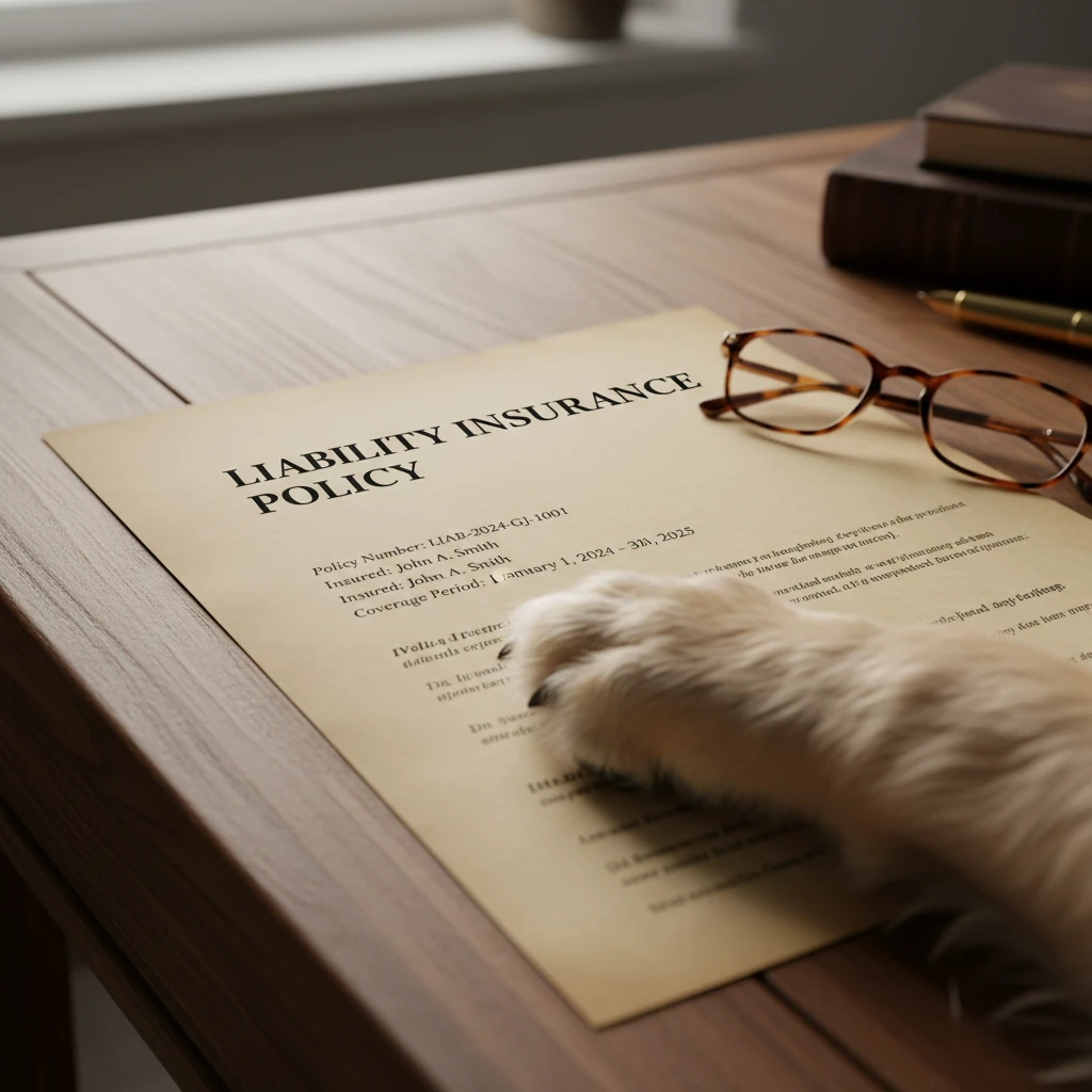 Liability insurance policy documents for office dogs