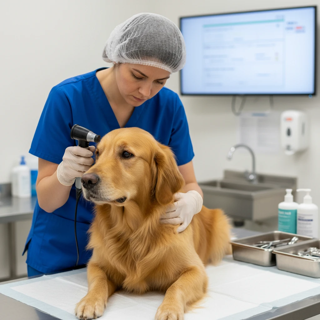 Veterinary health check for therapy dog certification