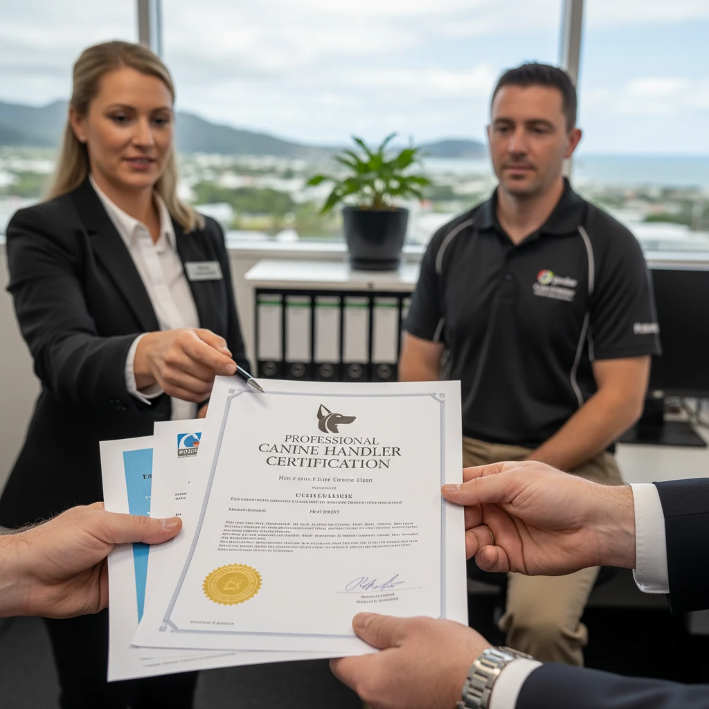 Reviewing therapy dog certification documents