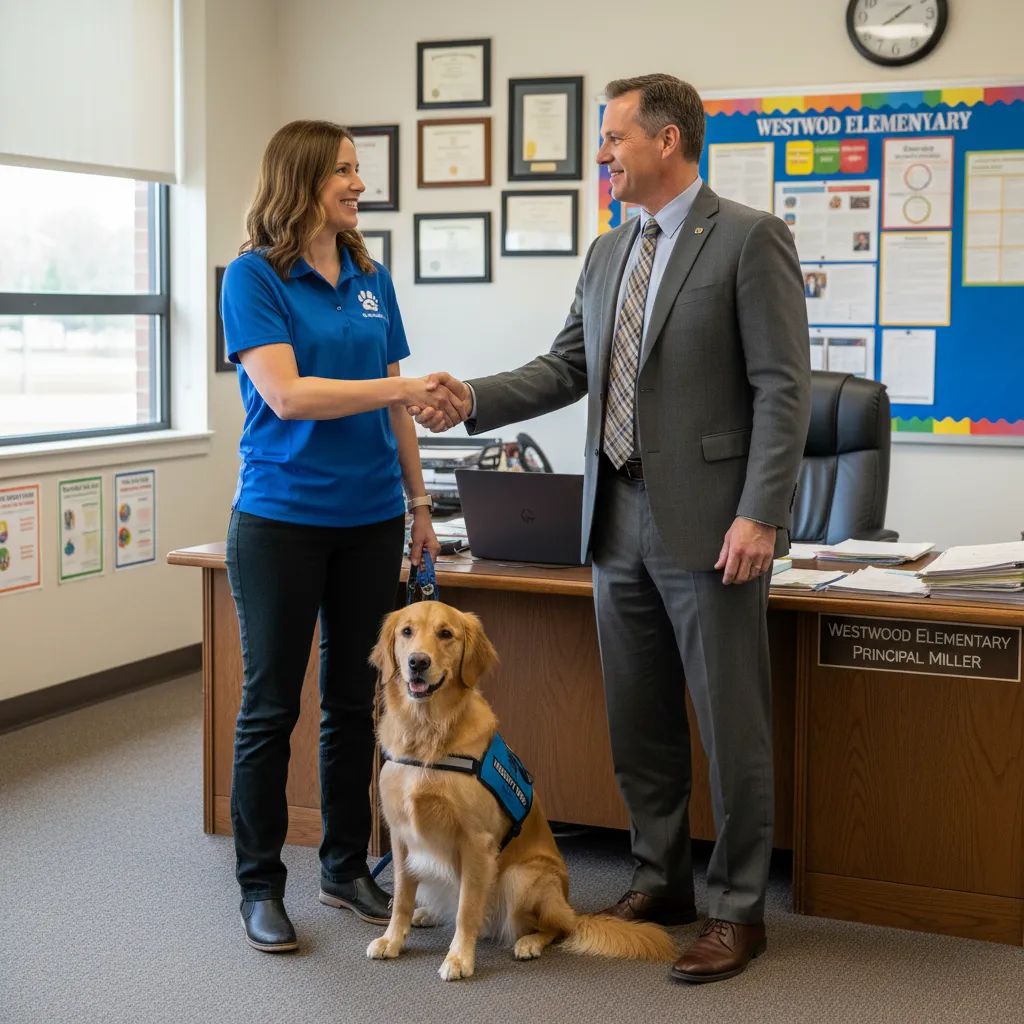 Booking a therapy dog visit for NZ schools