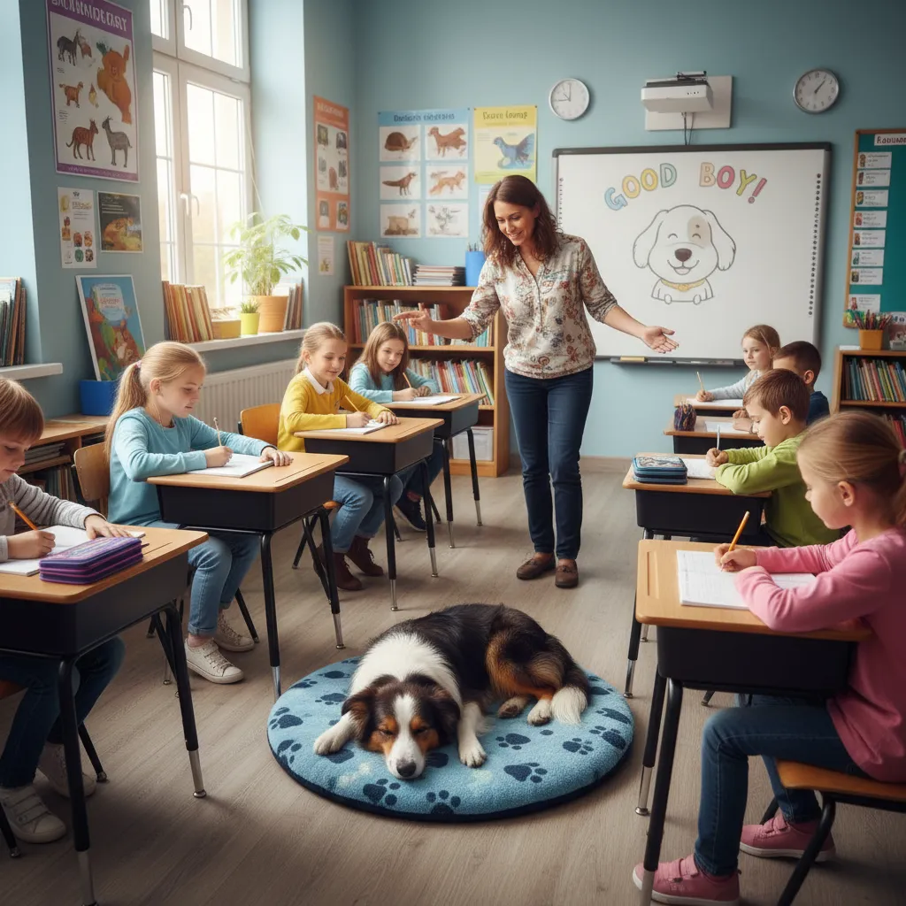 Classroom management strategies using a therapy dog