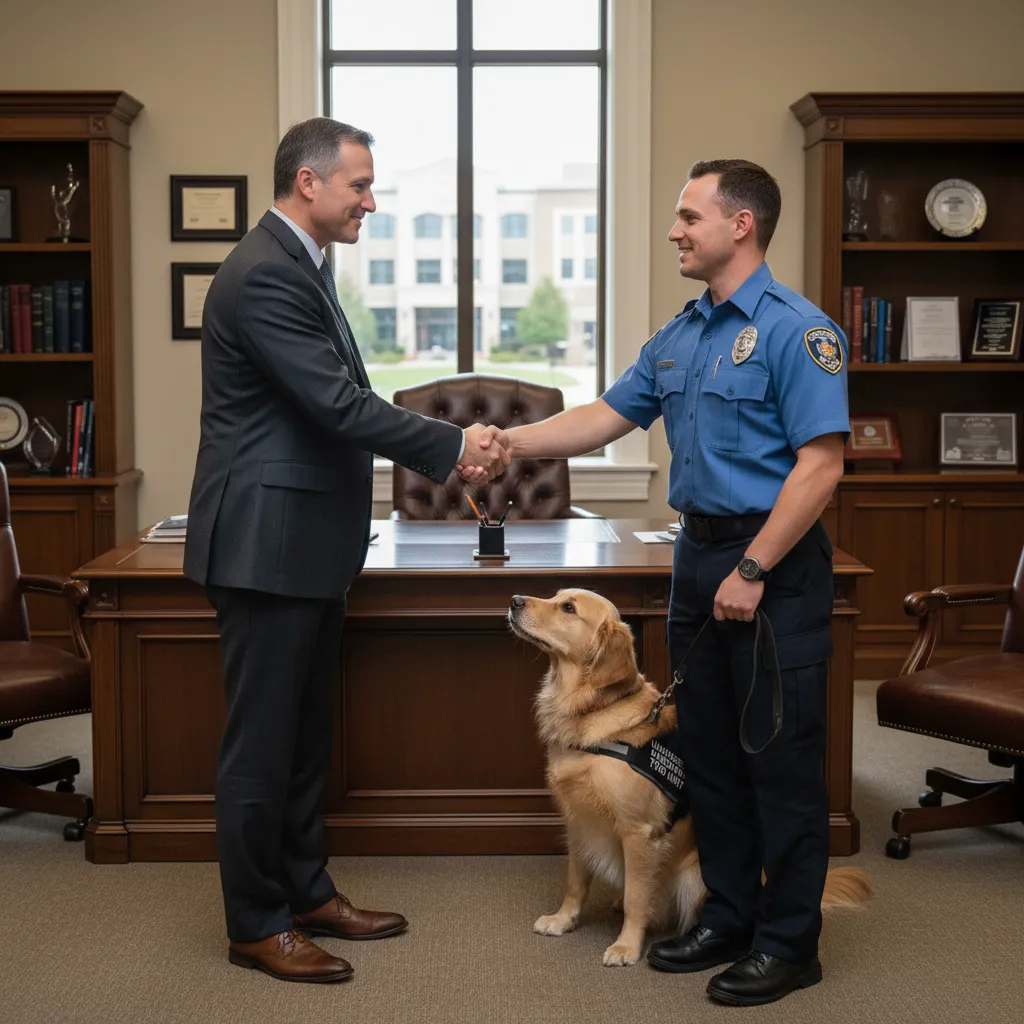 Professional partnership between university administration and therapy dog provider